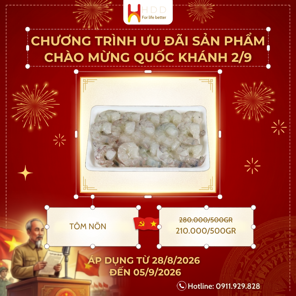 Tôm nõn tươi bóc vỏ giảm giá 2/9